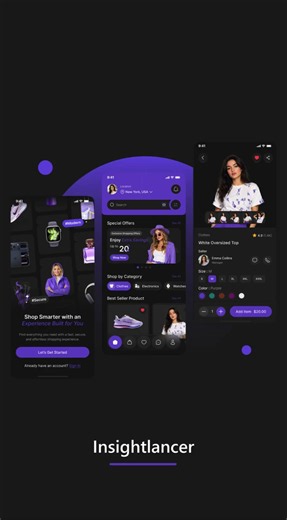 Ecommerce App UIUX Design | Ecommerce Mobile App Design | Figma | Online Shopping App Dark Mode