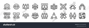 Business Teamwork Thin Line Icon Set Stock Vector (Royalty Free) 2473139761 | Shutterstock