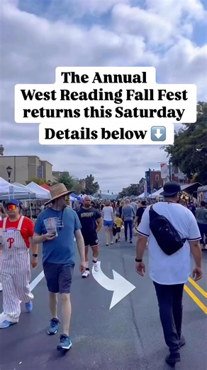 West Reading’s Fall Fest returns 9/20/25 🍂 Details below ⬇️ 🚨🚨🚨Celebrating its 19th year and coming just a few days before the official first day of Fall is West Reading’s Fall Fest on Saturday September 20, 2025 from 11-7pm. 🍂 Spanning the 400-700 blocks of Penn Avenue, the streets are closed so festival goers can indulge in 200 craft and retail vendors, including a wide array of food and beverage choices, including beer, wine and spirits music on three stages! Thank you to our 2025 Sponso