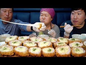 Handmade Pork cutlet with Cheese - Mukbang eating show