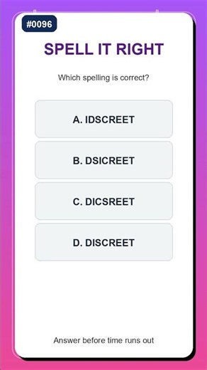 Spelling Quiz #0096 | Spell It Right Practice