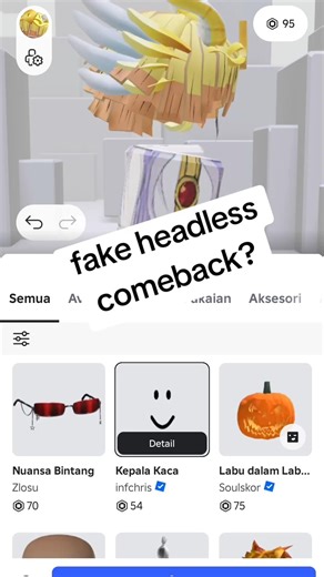fake headless gassin guys,tebak bertahan berapa hari🗿 || #robloxedit #headless #headlesshorseman