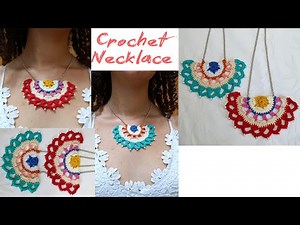 HOW TO CROCHET A NECKLACE EASY | BOHO STYLE CROCHET NECKLACE| DIY #crochetjewelry #crochetnecklace