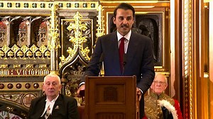 Qatar's Emir calls for peace during Westminster visit in London