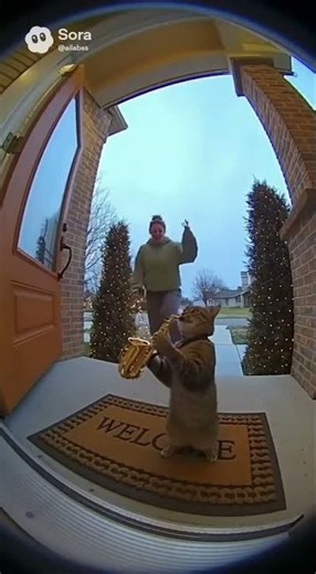 Cat using saxophone🤣