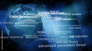 Secure world globe with cyber secure technology for protection against cyber threats and data breaches