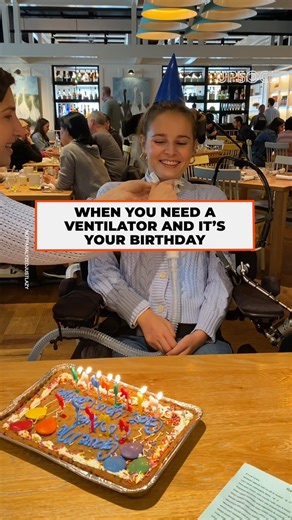 Blowing the candles with a ventilator This girl needed a ventilator to live, but this time she gave it a more fun use on her birthday. 🎥: Rebeca Koltun Instagram: @rebecca_koltun (https://www.instagram.com/rebecca_koltun/) TikTok: @notparalyzedjustlazy (https://www.tiktok.com/@notparalyzedjustlazy) | Positive