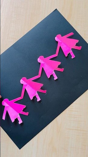 Amazing Paper Chain Girls | Easy Paper Cutting Craft ✂️ DIY Paper Art