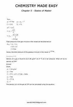 STATES OF MATTER SOLVED EXERCISE; QUANTUM MECHANICAL MODEL OF ATOM; EFFECT OF HEAT ON MATTER / JEE;