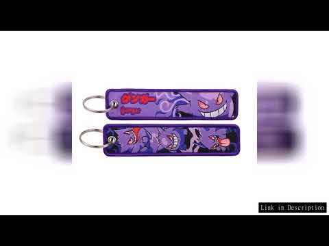 Anime Game Embroidery Key Fobs Cute Ghost Key Tags Keychain for Motorcycle Cars Key Holder Pendant J