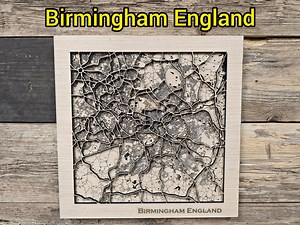 Birmingham England Layered Map SVG Laser File (digital Download) - Etsy