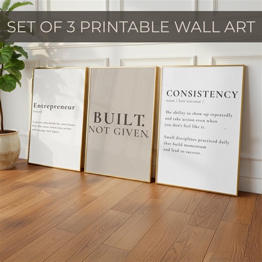 Entrepreneur Definition Art Prints, Business Motivation, Set of 3 (digital Download) - Etsy