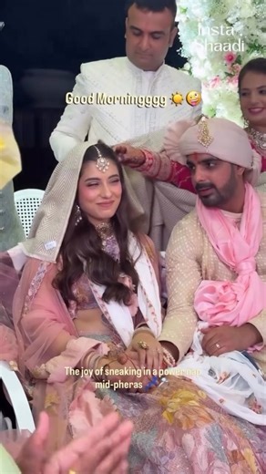 WeddingPlz.com on Instagram: "When he finally finds his sleeping beauty — and she wakes up straight to the pheras 😌✨ . . Follow @weddingplz for more such inspiration and visit weddingplz.com to find the best vendors! . . Couple: @pallavidipeshh Wedding Social Media - @insta_shaadi Bride outfit - @mishruofficial Groom outfit - @shantanunikhil Jewellery - @gkchudiwalas Hair and makeup - @shradhaluthra Decor - @decorbythousanddreams Kaleeras - @amberryindia . . #pheras #midnightpheras #wedding #we