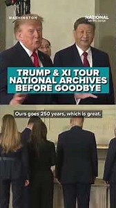 Trump compares CHINA and US history during National Archives tour