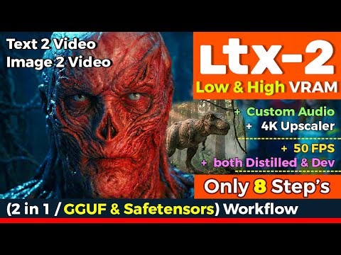 LTX 2 For Low & High V-RAM GGUF + T2V + I2V with Lip Sync Using Comfy UI (1080p, 4K Videos) #ltx