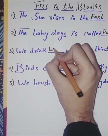 Simple Fill in the Blanks practice for kids 🧠✏️