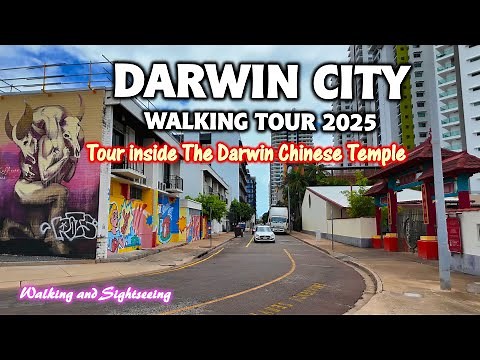 DARWIN CITY WALKING TOUR 2025 NT AUSTRALIA 🇦🇺 TOUR INSIDE THE DARWIN CHINESE TEMPLE AND WOODS STREET
