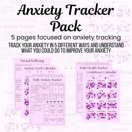 Anxiety Tracker Printable Bundle, Mental Health Journal (digital Download) - Etsy