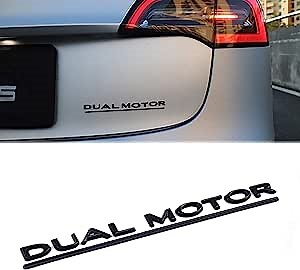 Compatible with Tesla Model 3 Dual Motor Sticker 3D Car Rear Trunk Emblem Sticker for Tesla Accessories (Dual Motor)