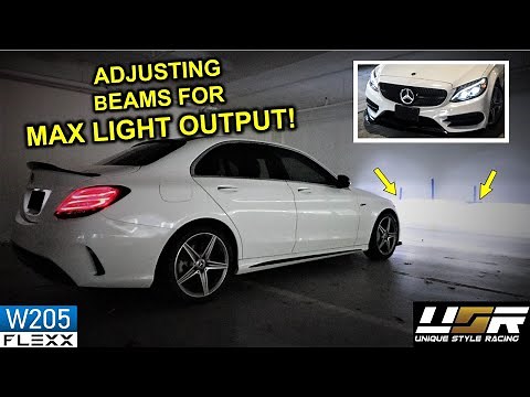 Max Lightbeam Output | How to adjust aim headlights on 2015+ Mercedes C300 W205
