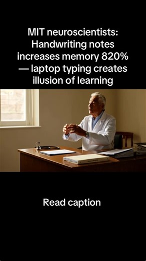 John D. / Old School Wisdom 👍🏻 on Instagram: "1. MIT’s Learning Science Lab tracked 5,400 students over 6 years and found those taking handwritten notes retained 820% more information than laptop typers despite writing 60% fewer words. Lead researcher Dr. Mueller explained: “Typing allows verbatim transcription without processing. Handwriting forces summarization and synthesis—you must understand to condense. That cognitive effort during note-taking is what creates memory, not the notes themse
