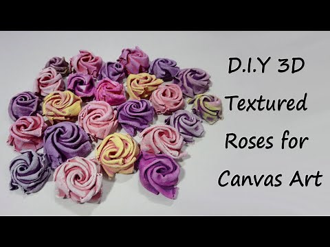 3D Textured Roses for Mixed Media Canvas Art - How to D.I.Y Wall Art Projects