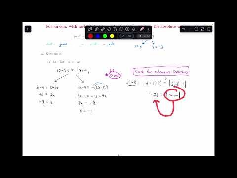 Solving Equations with Absolute Values || 1.8.9 Prelude to Calculus