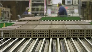 Brick Factory. Production of Bricks and Ceramic Wall Materials for Construction.Industrial Production of Bricks