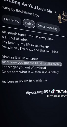 Understanding 'As Long As You Love Me' by Backstreet Boys