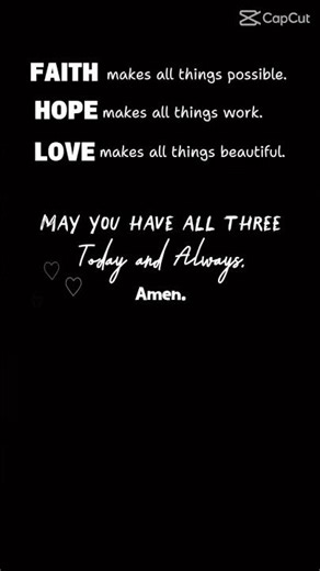 Faith, Hope, Love…May you have all these 3 , always 🙏💕🌷🌈 #wisdom