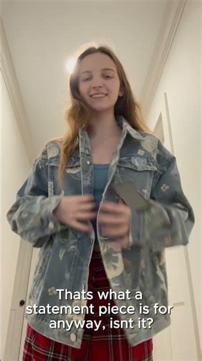 Oversized Unisex Floral Jean Jacket