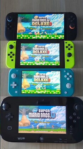 New Super Mario Bros U- Nintendo Switch 2 vs Switch vs Switch Lite vs Wii U Speed Comparison