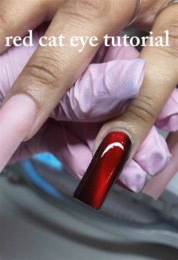 Stunning Red Cat Eye Nail Tutorial