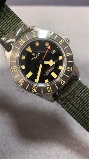 THORN Men Automatic Watch 42mm GMT Mechanical Wristwatch Titanium 20ATM C3 Luminous Sapphire NH34