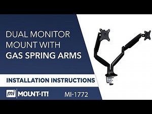 Dual Monitor Mount With Gas Spring Arms | Install (MI-1772)