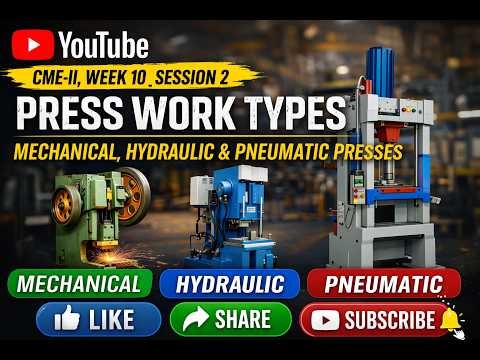 CME II, Week 10 Session 2 Press Work Types Mechanical, Hydraulics, Pnumatic Presses