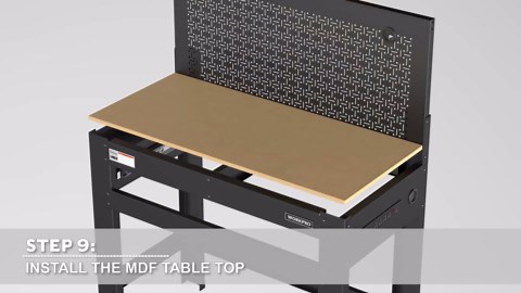 WORKPRO Garage Workbench with Storage, 45" Workbench with Pegboard, Power Outlets and Light, 800 LBS Multipurpose Work Bench for Garage, Warehouse, Workshop