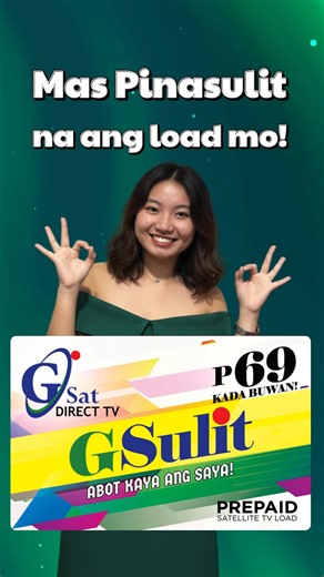 Ka GSAT nandito na ang Sulit sa Bulsa, Sulit sa Saya package!! For only 69 pesos marami ka ng ma papanood!! Kaya ano pang hinihintay ninyo? Mag-LOAD na! 💚✨ For channel line up visit https://www.gsat.asia/lineup.php #GSATisfied #GPINOY #GSAT Subscribe now! Call: 0917-810-4728 0998-996-4728 (02) 8882-9999 FB: GSAT (Global Satellite) Website: www.gsat.asia IG: gsatofficial YT: Official GSAT Direct TV TikTok: gsatdirecttv Contact nearest GSAT Dealer | Gsat (Global Satellite)