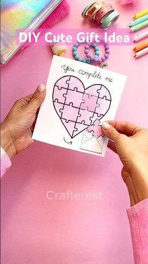 DIY Heart Puzzle Card Tutorial - Paper Craft Ideas✨