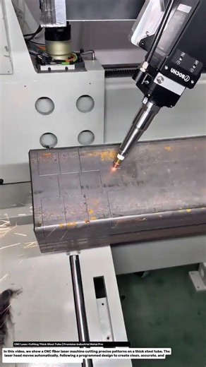 CNC Laser Cutting Thick Steel Tube | Precision Industrial Metal Processing Technology.