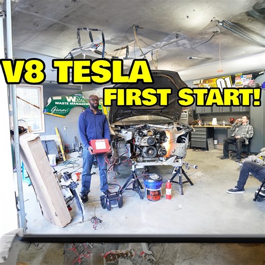 Starting the worlds first V8 powered Tesla | Rich Rebuilds