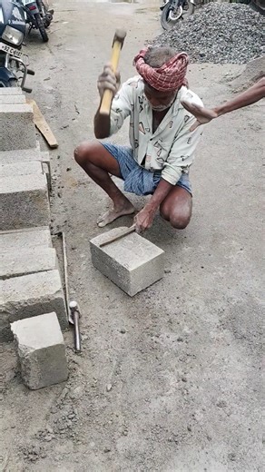 Hallowblock cutting and build strong wall💪💪💪 #shorts #solidblock