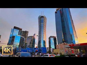 WARSAW 🇵🇱 THE MOST BEAUTIFUL TIME ⛅ Golden Hour ⛅ Pink Sunset | Poland Walking Tour 4K HDR 60FPS