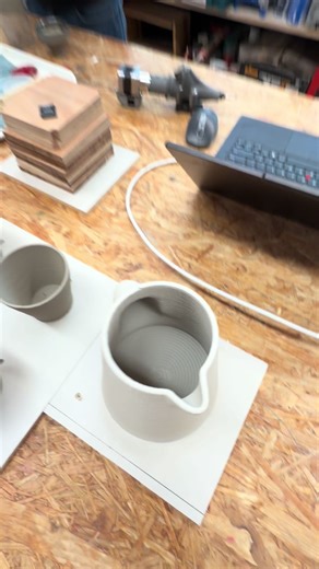 From algorithm to object—ceramic vessels printed using computational geometry. A new batch will be available in shops soon.