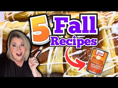 5 TASTY 🍁 FALL🍁 RECIPES that USE CANNED PUMPKIN! | Cozy & Delicious Fall Recipes
