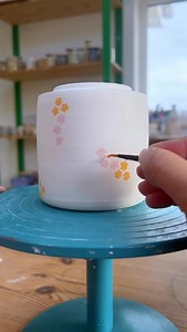 Painting summer blooms 🌸💐 . . . . #handmade #ceramics #pottery | Emily Hett Art