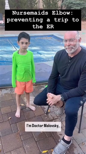 Dr. Michael Milobsky on Instagram: "Preventing a trip to the ER : managing nurse aids elbow Acting credit : Noah Milobsky ( grandson❤️) #pediatrician #pediatrics"