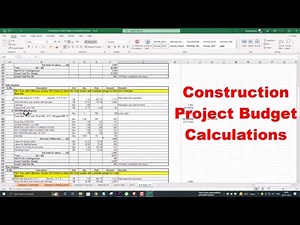 Construction Project Budget Calculations Excel Sheet