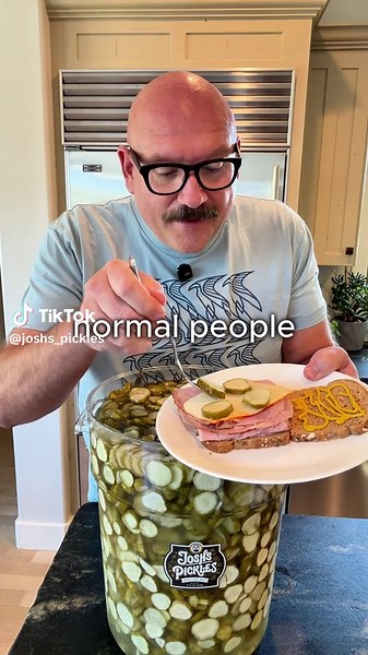 Eating pickle slices: normal people vs pickle people. Which are you? #pickles #guiltfree #obsession #nowrongway
