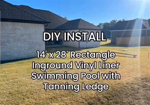 ROYAL POOL KIT DIY INSTALLED ✨️ 14'x28' Rectangle Inground Vinyl Liner Swimming Pool customized with Tanning Ledge and Findlay Siesta Wave liner. Are you ready to customize and DIY your own Pool Project? We will help you every step of the way! Visit us today! ROYALSWIMMINGPOOLS.COM #royalswimmingpools #diypoolkits #findlay #diy #doityourself #ingroundpool #funinthesun #lifeisbetterbythepool | Royal Swimming Pools